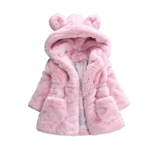 Baby Girls Winter Coat Rabbit Ear Hooded Children Jacket for Girls Outerwear Faux Fur Fleece Kids Warm Jacket Girls Clothing